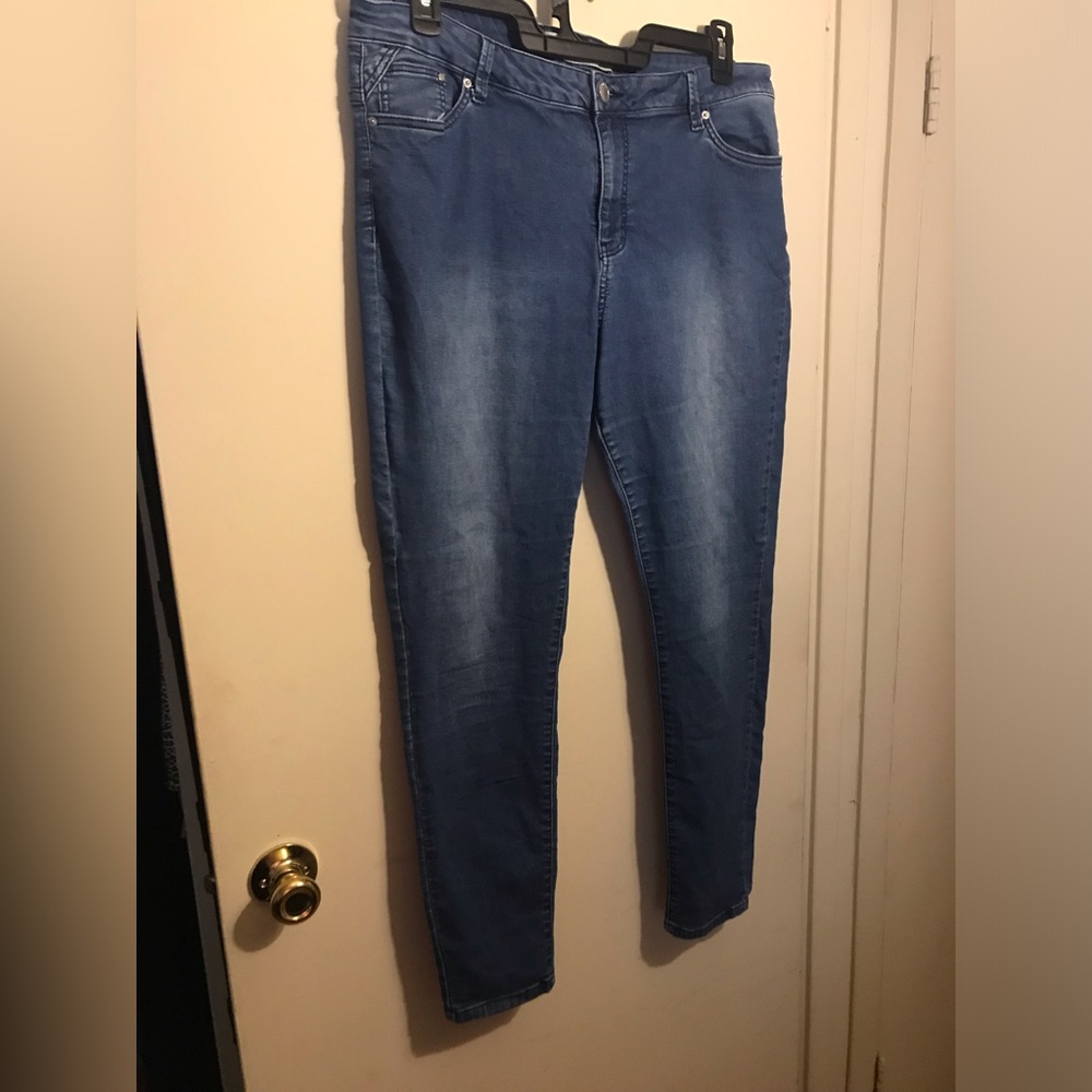 Denim & Co Women’s Blue Stretch Skinny Jeans Size 16
